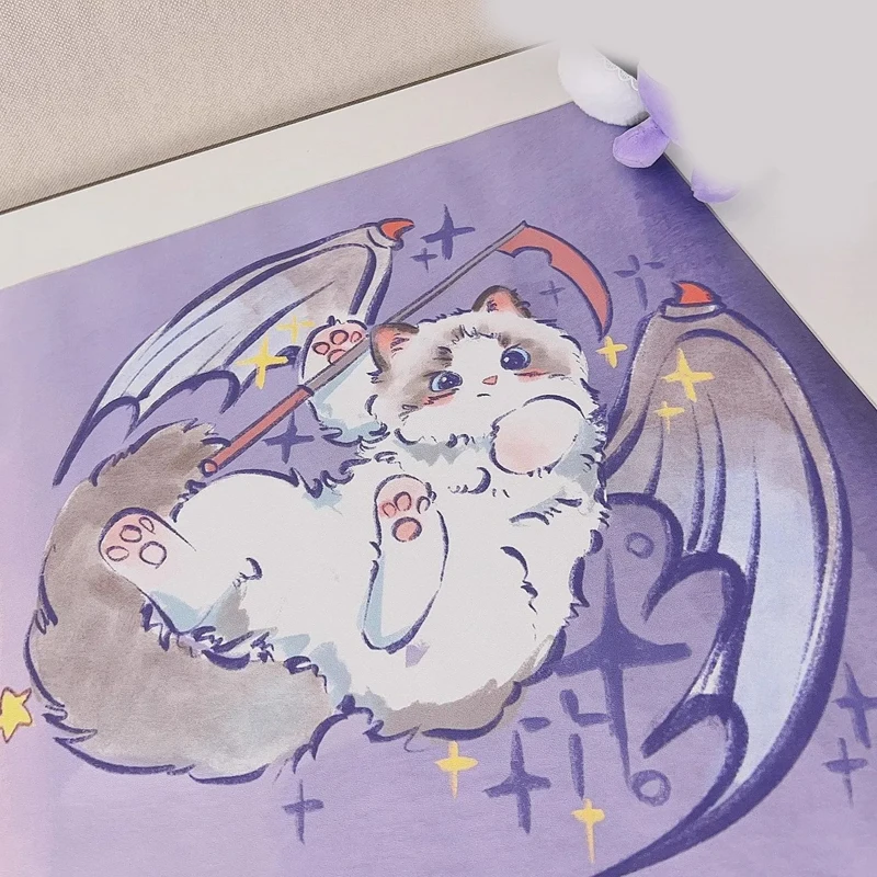 Ins Creatieve Cartoon PU Leer Grote Muismat Engel Duivel Schattig Katje Bureaumat XXL Antislip Roze Paars Kantoor- en Eetdecoratie