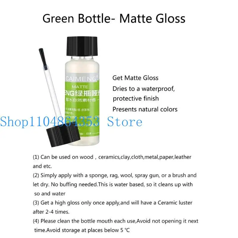High Gloss Finish Coating for Stone Resin Clay Ceramic Crafts Eco-friendly Gloss Protective Topcoat Matte Finishing