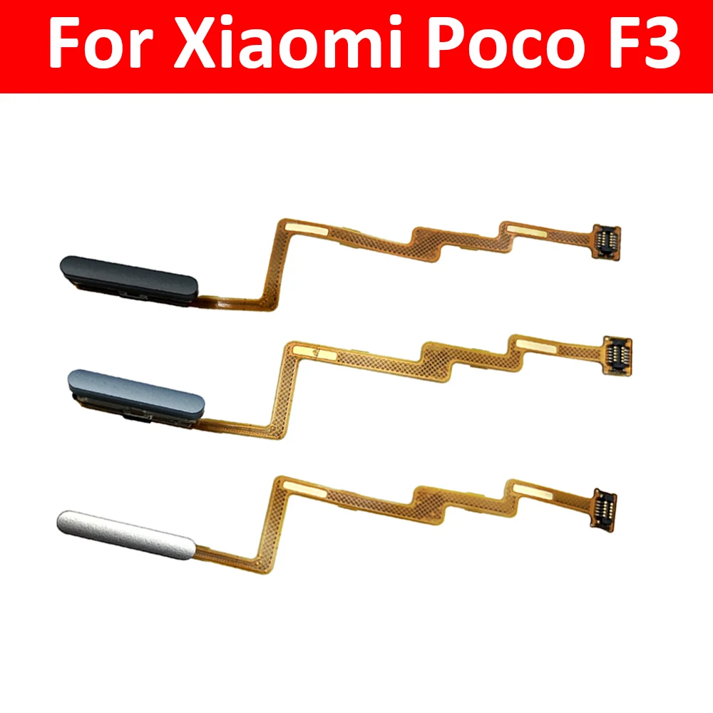 

10Pcs/Lot, Home Button FingerPrint Touch ID Sensor Flex Cable Ribbon For Xiaomi Poco F3 Replacement Parts Black Blue White