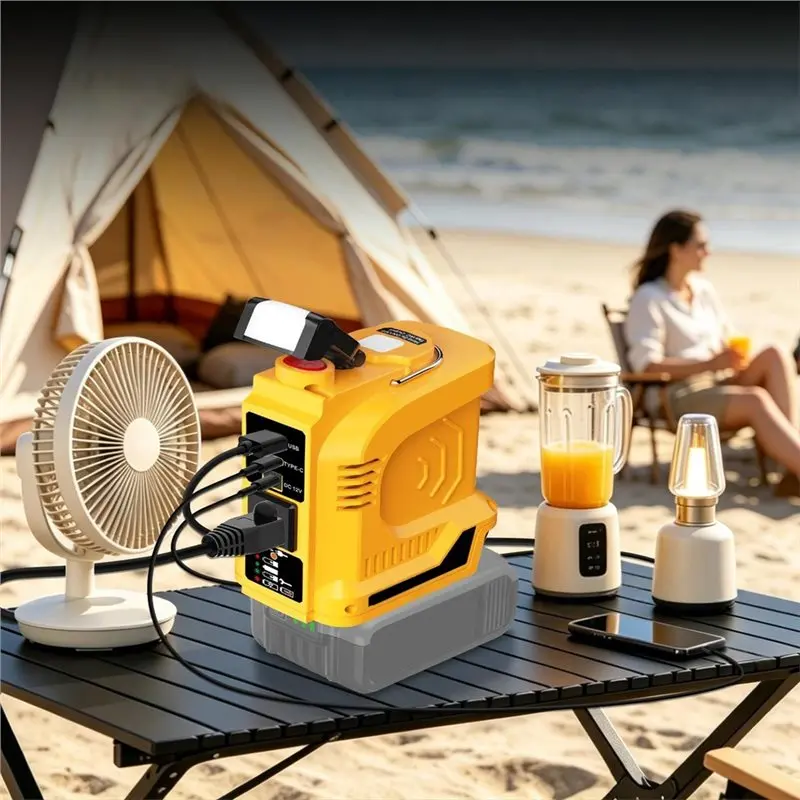 AB42-Power Inverter 18V To 110V For Dewal 20V Battery USB-C US Plug