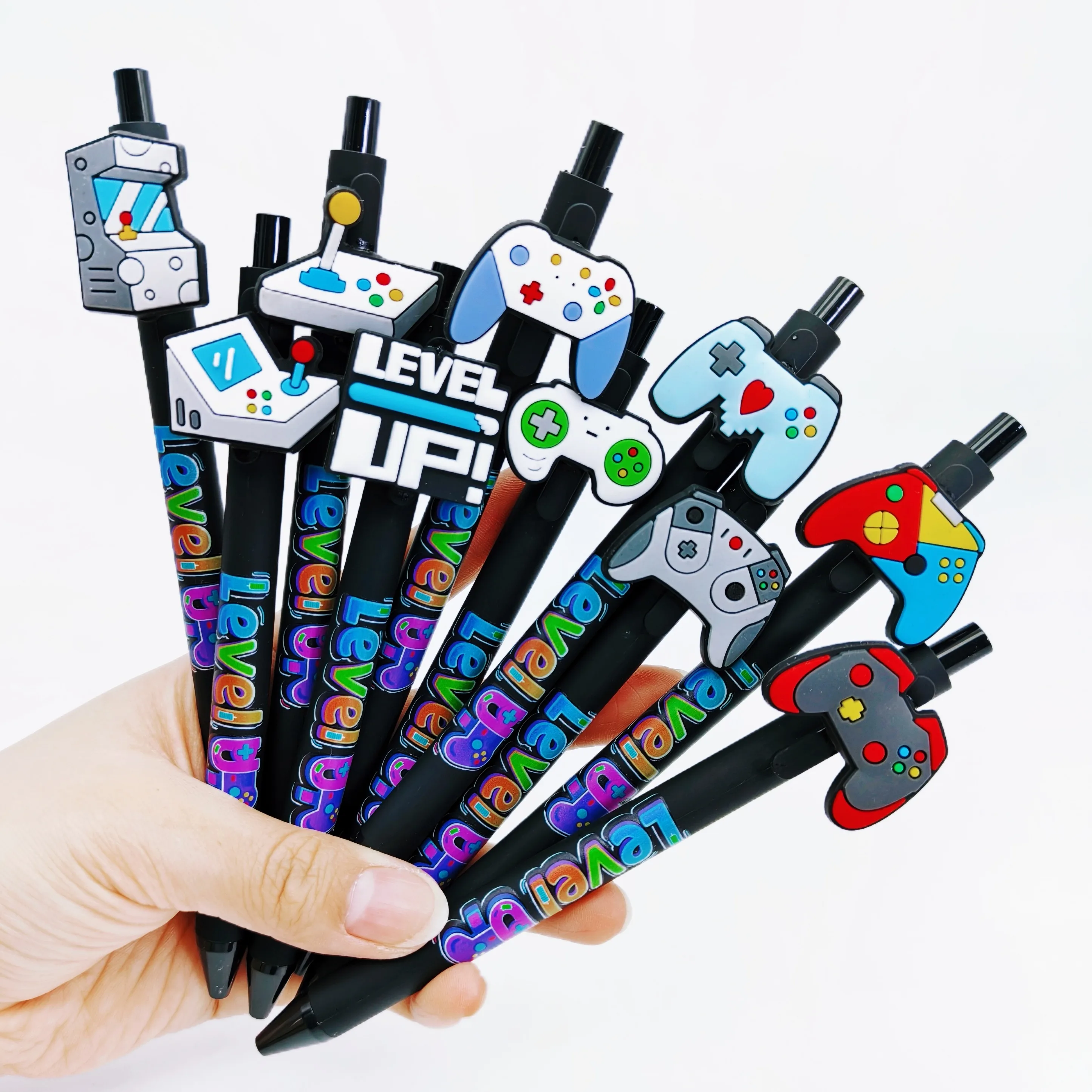 10 قطع/15 قطعة قلم حبر جاف لنمذجة لوحة الألعاب، قلم حبر جاف بتصميم إبداعي أسود، قلم كتابة للطلاب