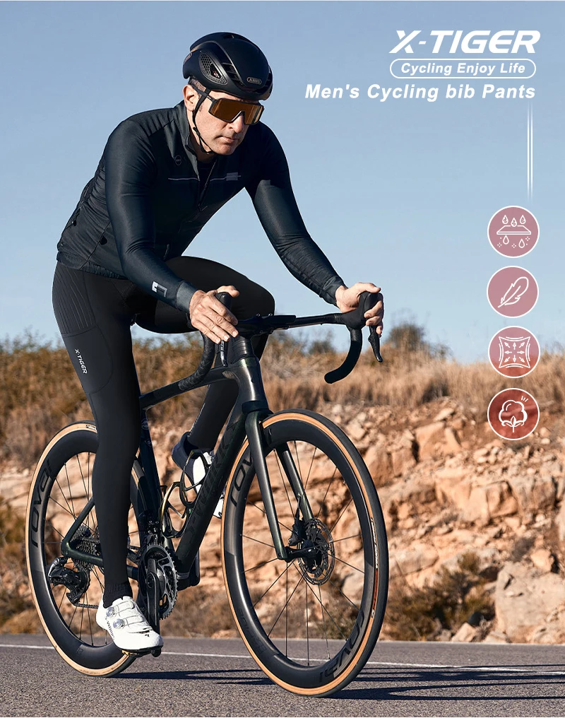 X-TIGER Männer Radfahren Lange Hosen 5D Gel Gepolsterte Lange Fahrrad Hosen Strumpfhosen Leggings Outdoor Reiten Mountain Road Fahrrad Lange Hosen – Detail 8
