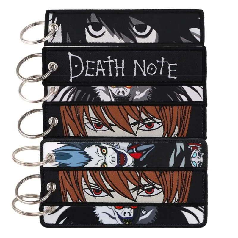1 pièce de porte-clés brodé avec portrait d'personnage d'anime mystérieux et sombre, élégant, tendance, pour sac à main, sac à dos, breloque à suspendre.