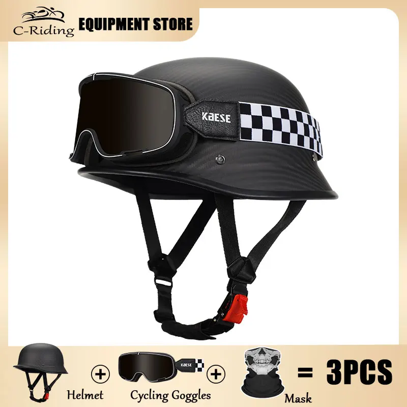 Ultralichte Koolstofvezel Half Gezicht Helm 1/2 Low Profile Motorhelmen Mannen Vrouwen Alle Seizoenen Cascos Para Motos Dot Goedgekeurd