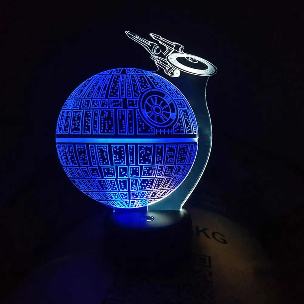 

Spaceship 3D Led Night Light 7 Control Usb Charging For Room Home Decor Gift Mood Lamp Sleep Lighting