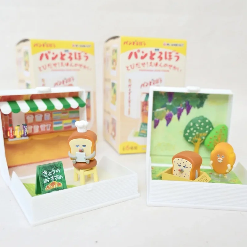 Miniaturowa scena z książką obrazkową: Złodziej chleba ucieka z świata książek, dekoracja na biurko, modna zabawka, kolekcjonerski blind box.