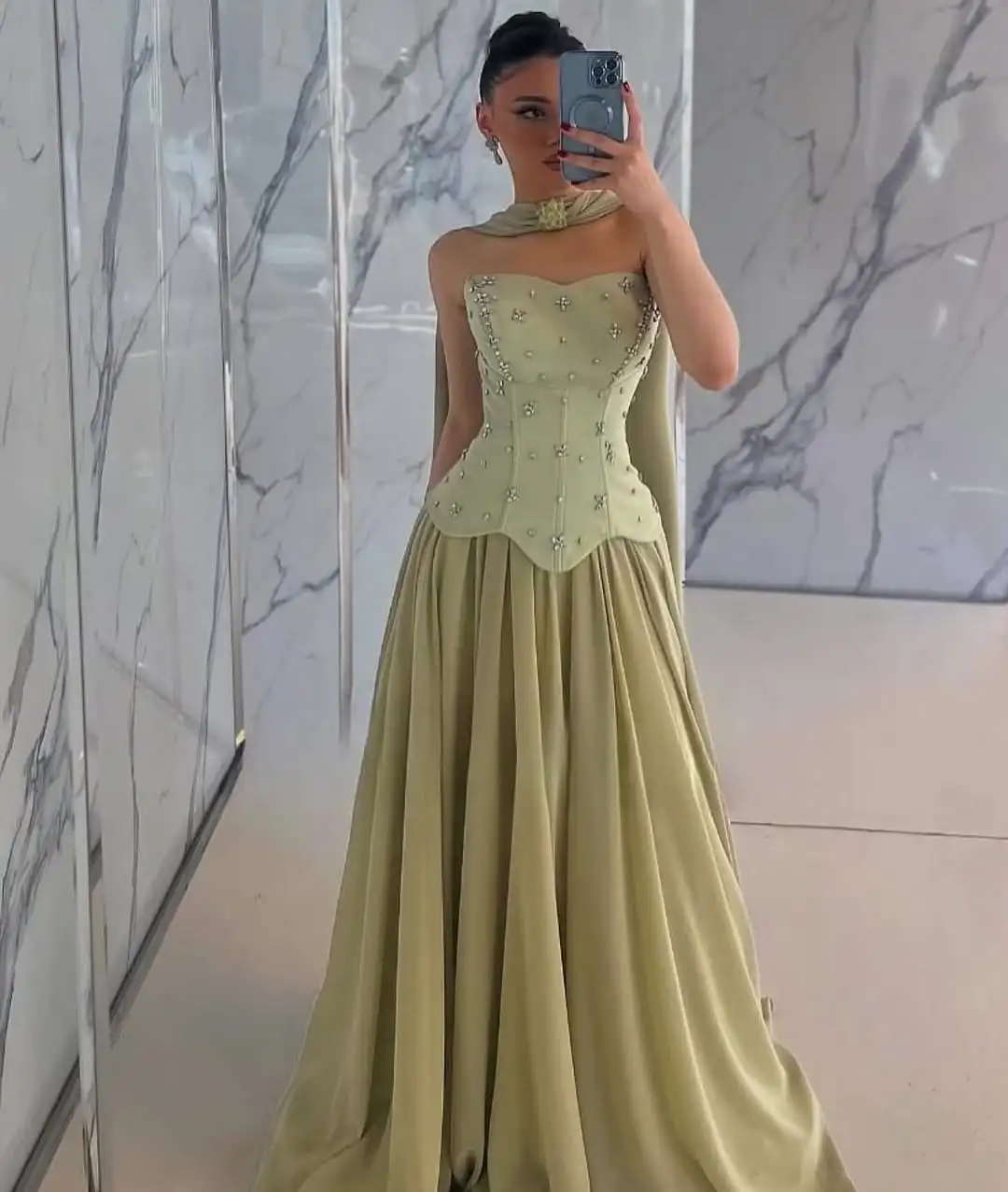 

Contessa Dubai Customized Evening dresses A-line prom party dress 2025 Luxury Strapless Prom Gowns