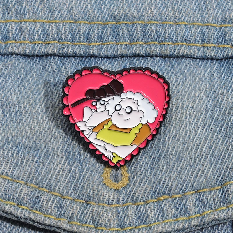 Eustace And Muriel Enamel Pins Custom Cartoon Animation Brooches Lapel Badges Funny Jewelry Gift for Kids Friends