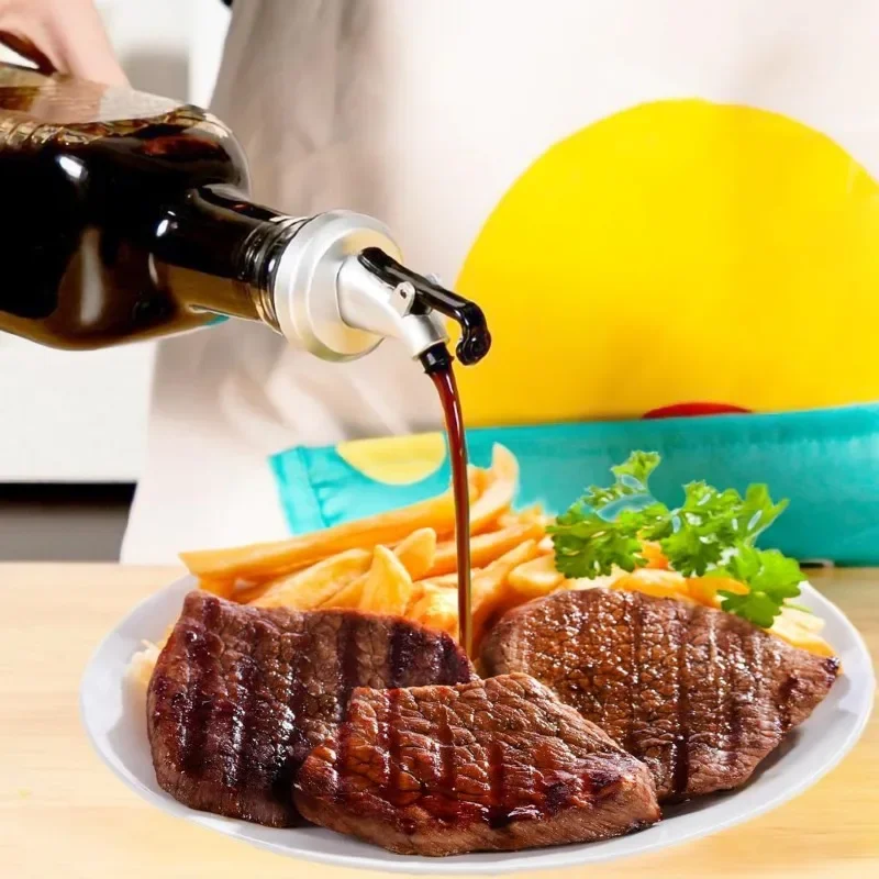 New Oil Bottle Stopper Rubber Lock Plug Seal Leak-proof Food Grade Plastic Nozzle Sprayer Liquor Dispenser Wine Pourer Barware