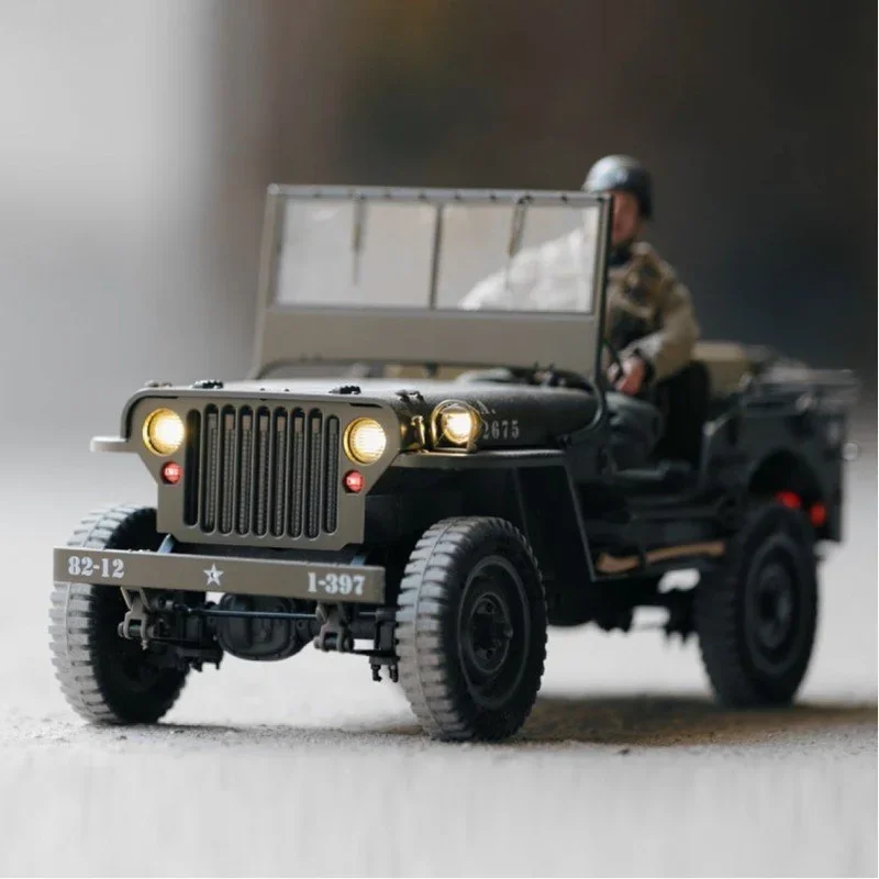 Fms 1:12 1941 Voor Willys Mb Scaler Willys Jeep 2.4g 4wd Rtr Crawler Klimmen Schaal Militaire Vrachtwagen Buggy Rc Model auto Volwassen Kinderen