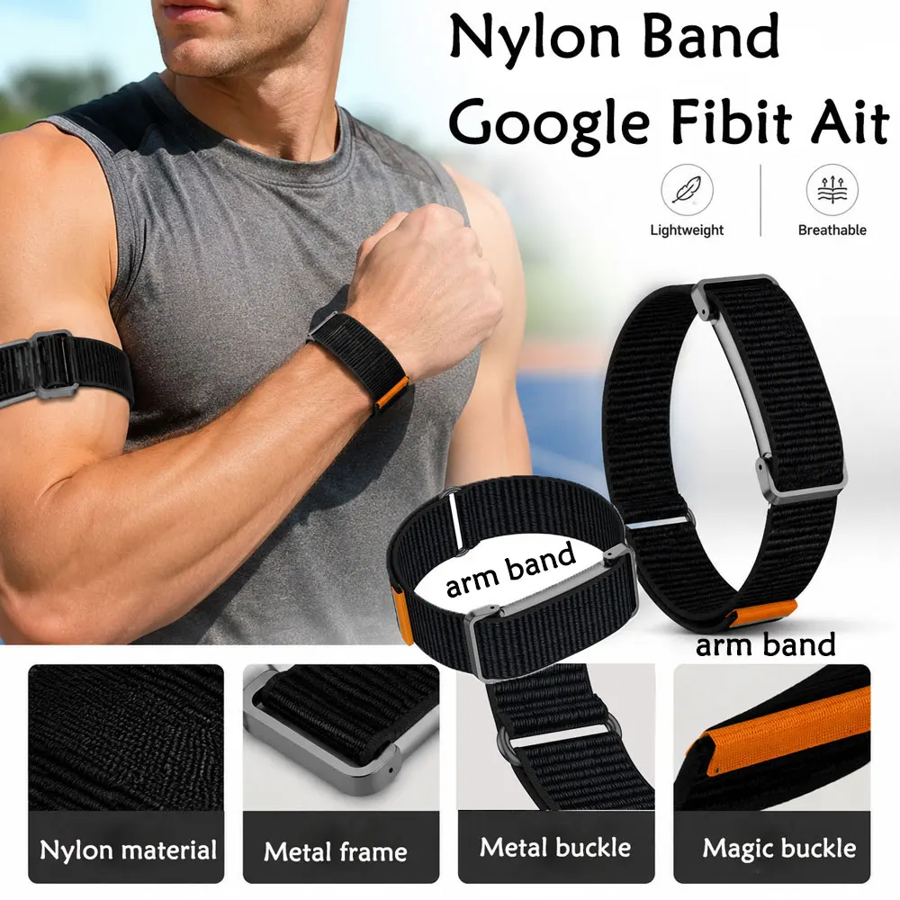 Nylon-Armband für Google Fitbit Air mit Schiebeschnalle, Unisex, Robust, Weich und Atmungsaktiv