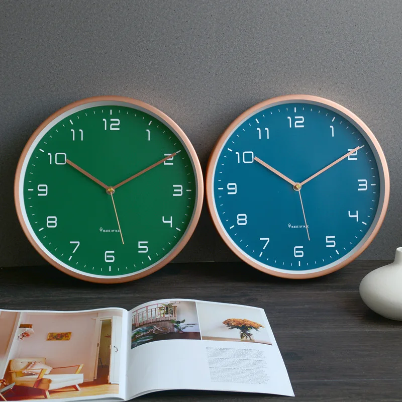 Korean MJK Modern Simple Wall Clock Living Room Nordic Light Luxury Clock Wall Creative Home Bedroom Silent Clock Wall Clocks