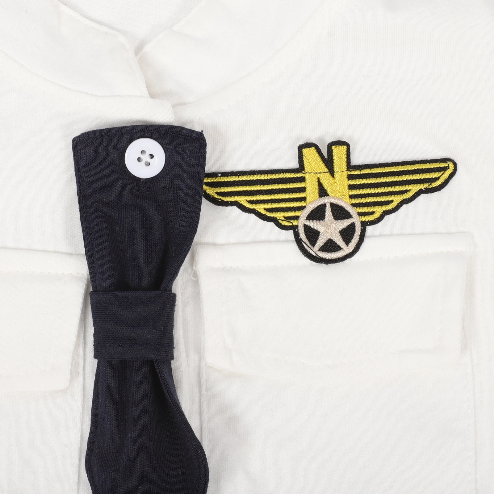 

Navy Collar Baby Jumpsuit Comfortable Cotton Infant Climbing Clothes Adorable Bow Tie Design Newborn Baby Boy Girl Clothes 80Cm