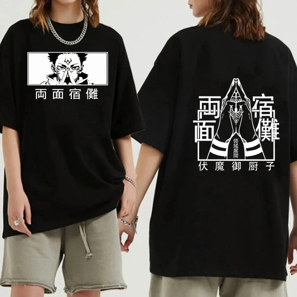 

Harajuku Anime Jujutsu Kaisen Plus Size T Shirt Ryomen Sukuna Printed T-shirt Classic Simple Hot Manga Men Women Casual Tshirts
