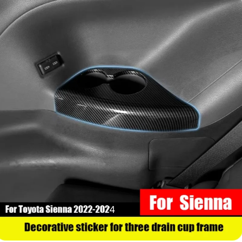 For Toyota Sienna  2022 -2024 Third Row Seat Water Cup Cover Car Interior Accessories Rear Cups Holder Trim Decoration 2PCS