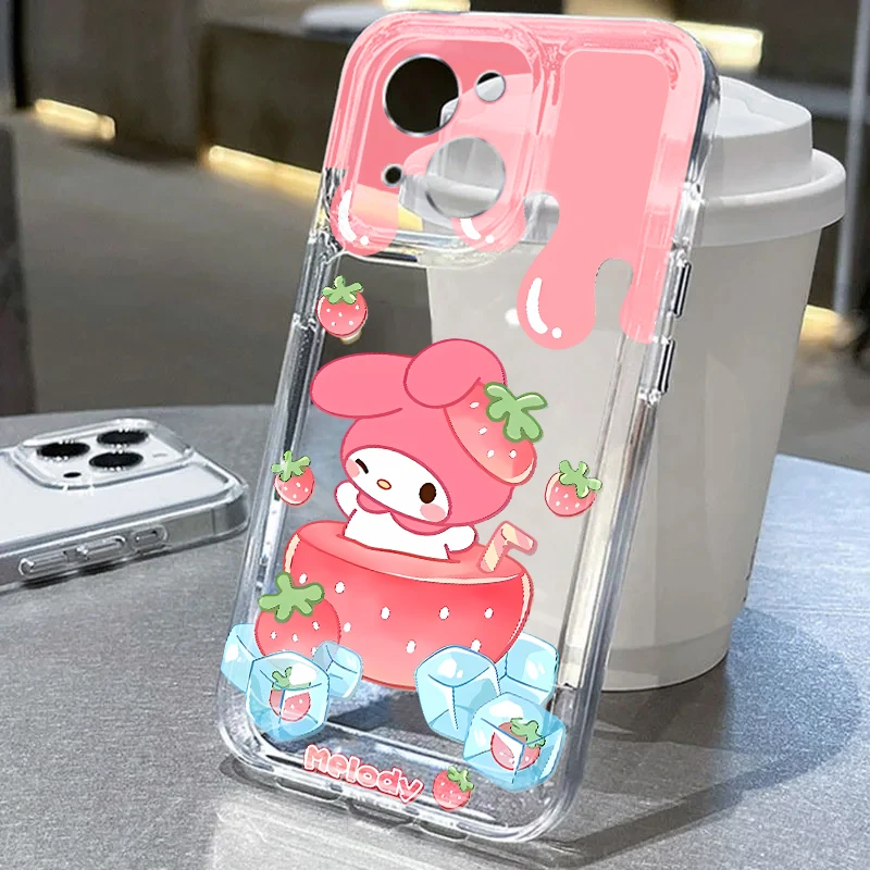 Custodia morbida trasparente per Apple iPhone 7 8 SE 16e 13 12 11 Pro Max XS 15 14 16 Plus XR Sanrio Melody