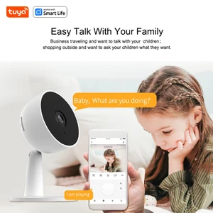 Tuya Smart 1080P Wi-Fi 2MP كاميرا أمن منزلية ذكية عالية الدقة تنبيهات التطبيق في الوقت الحقيقي صوت ثنائي الاتجاه مع تتبع الحركة للأطفال الأليفة أفضل 12 كاميرا ليلية للحيوانات - رقم 3