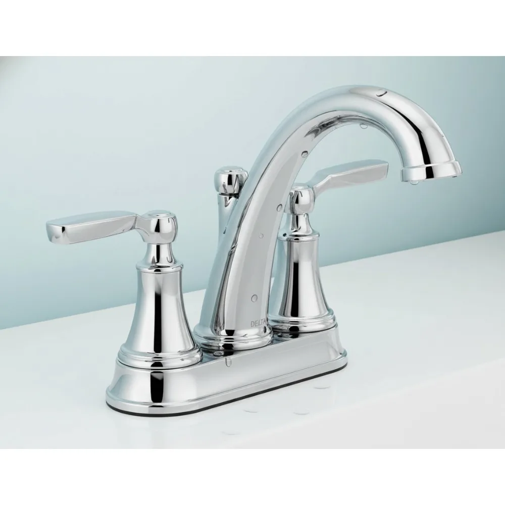 

Modern Two Handle Centerset Bathroom Faucet with Ceramic Disc Valves for Home Renovation and DIY Installation