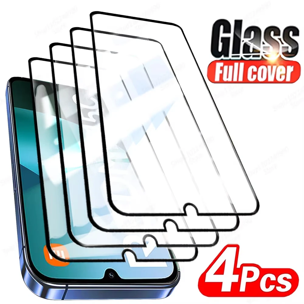 

4Pcs Screen Protectors For Xiaomi 14T Pro 13T 12T 11X 11i Mi 12 11 Lite 11T 10T Pro 5G 10i Protective Full Cover Tempered Glass
