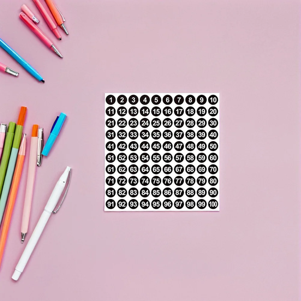 5000pcs Numbered Label Stickers 1-100 10Mm Round Colored Vinyl Decals For Classroom School Office Inventory Management Folder