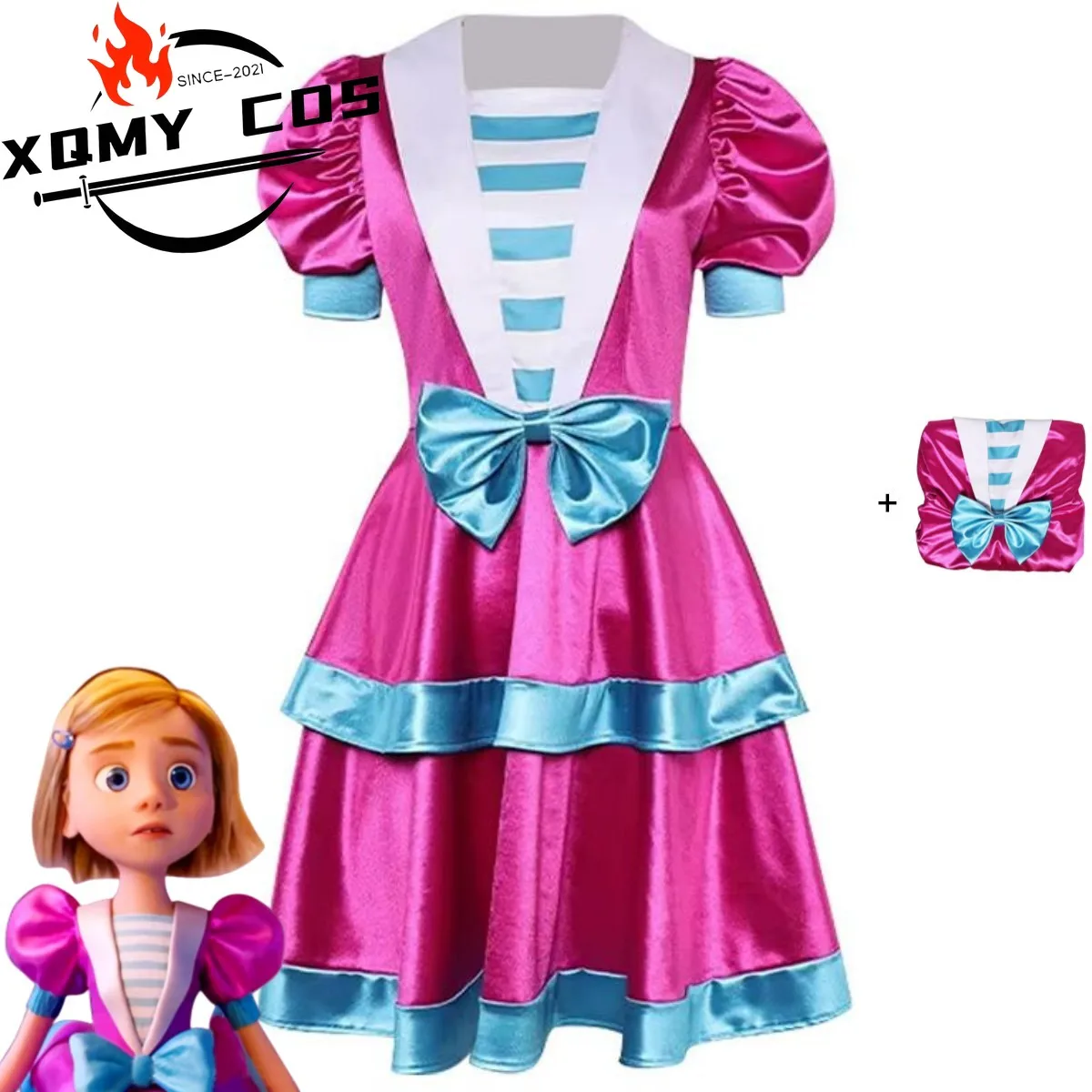 

Xq2025 Новый костюм для косплея из американского аниме-фильмов Riley, розовое платье принцессы с короткими рукавами, женское сексуальное кавайное рождественское карнавальное платье