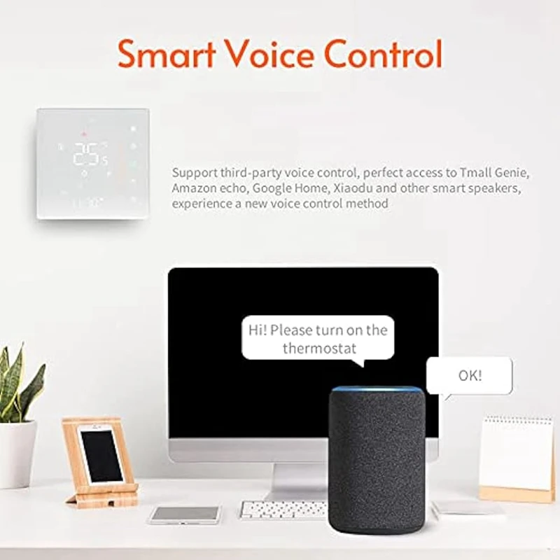 Thermostat intelligent Wifi, régulateur de température, Programmable hebdomadaire, prend en charge la commande tactile-3A, blanc, Durable, installation facile