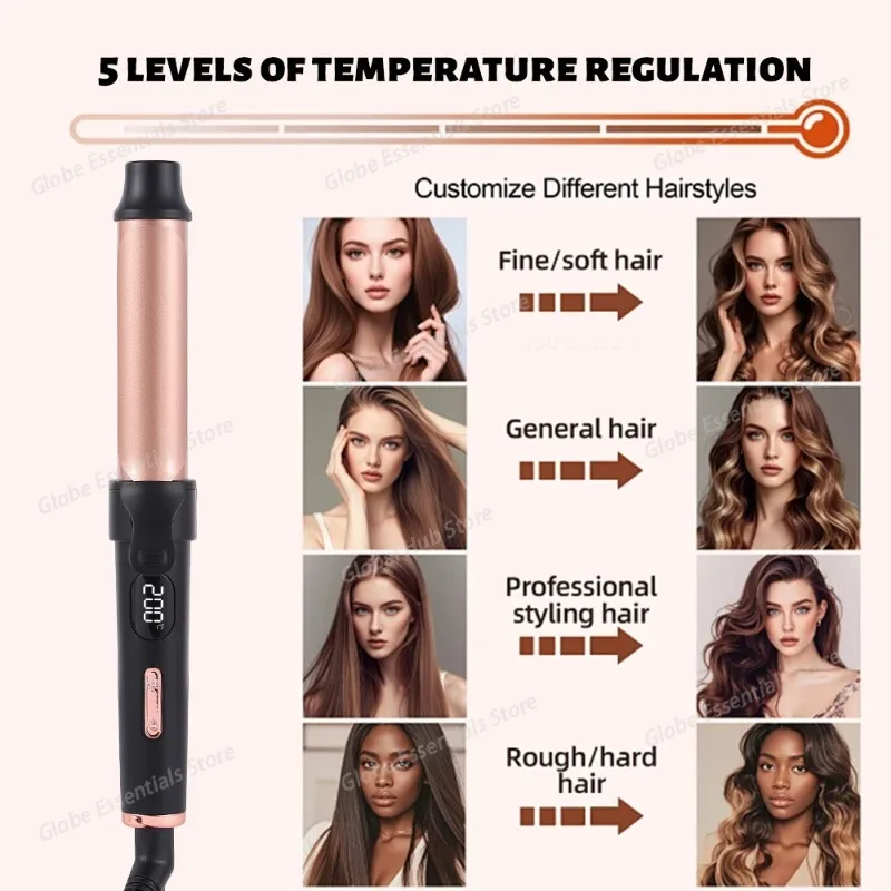 All-in-one 24MMTube Changing Curling Iron,Straight Curling Dual-purpose Big Wave Household Multi-function Automatic Curling Iron