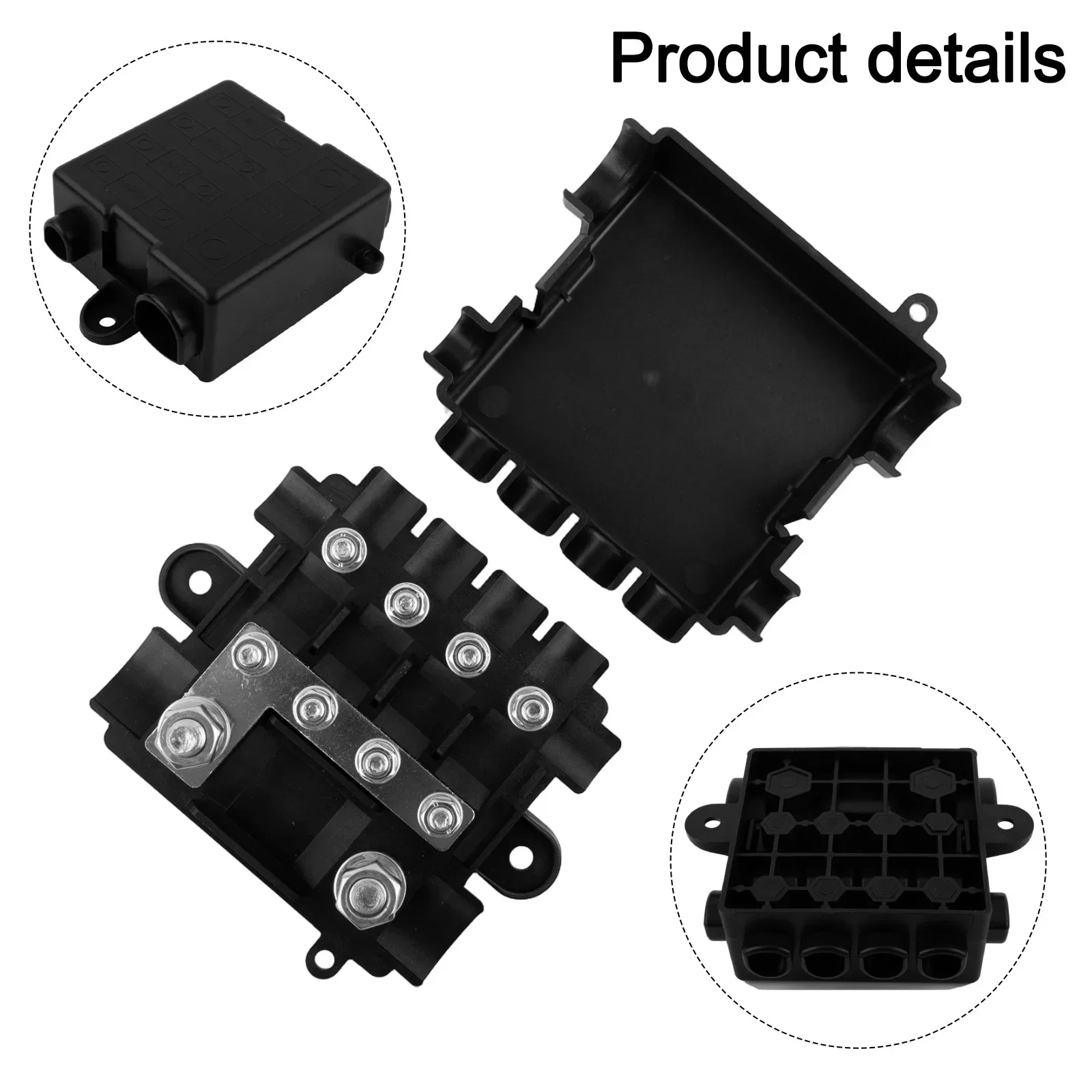 

Connector 12V 24V Fuse Box BLACK Power Distribution Fuse Box Robust Performance Stable Connection Versatile Fuse Compatibility