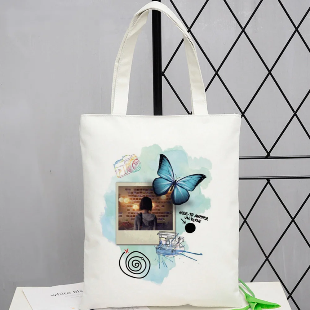 Life Is Strange tote bag personnalisable shopper y2k bolsas de tela canvas  femme