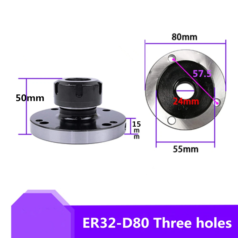 80mm/100mm Diameter ER32 Collet Chuck high Accuracy Carbon Steel Fixing Chuck Holder For CNC Milling Table Machine Lathe Tool