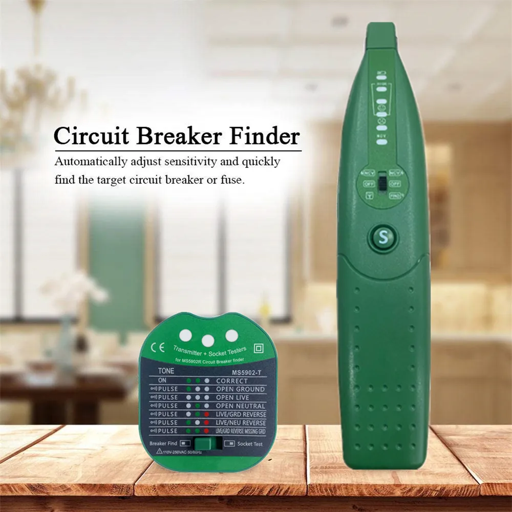 Automatic Circuit Breaker Finder Fuse Socket Tester EU US 220V 110V Specification With Flashlight Circuit Switch Tester