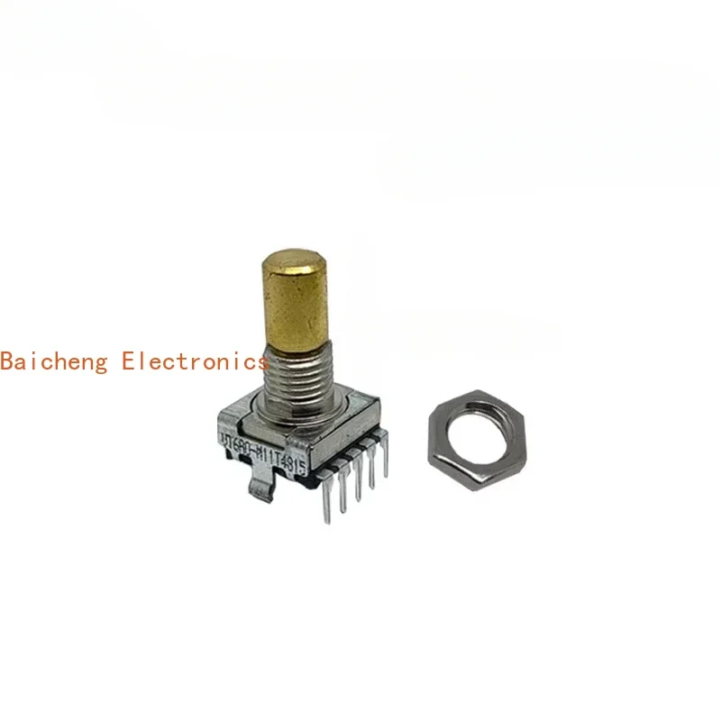 1PCS Rotary encoder 32 positioning with button switch E33VT6A0-M11T 5-pin brass shaft 14mm