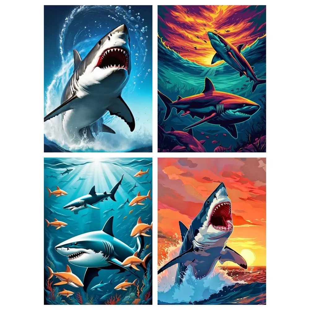 

Набор алмазной живописи, полная квадратная рыба, акула, алмазная живопись Neu 2025, полуфабрикат, рыбак, подарок, жизнь, водный океан, искусство