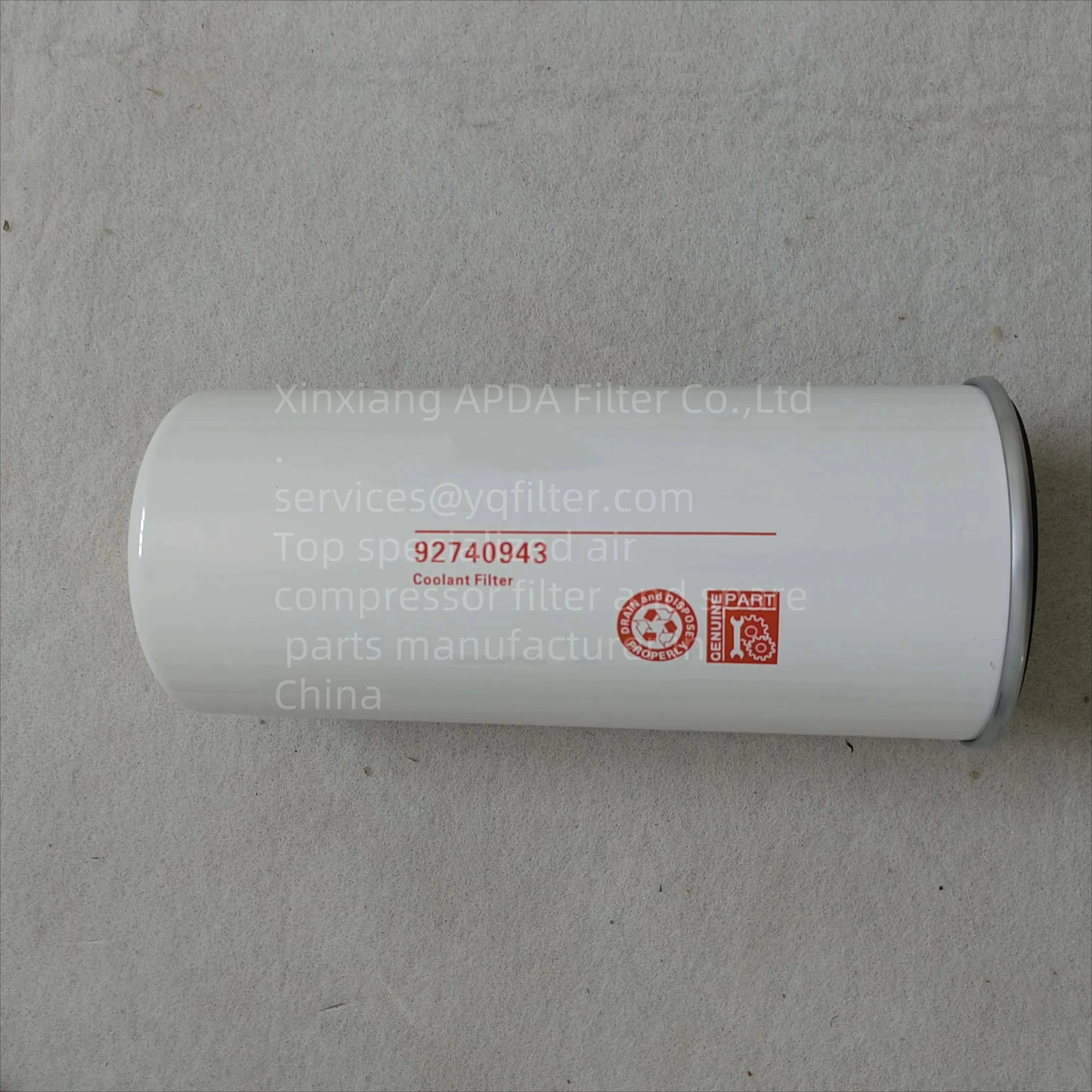 

High Quality air Compressor Spin-on Oil Filter element Cartridge 92740943 92740943/B 1626088200 B004800770001 162539000