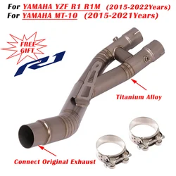 For YAMAHA YZF-R1 R1M MT-10 R1 MT10 2015 - 2021 2022 Motorcycle Exhaust Escape Modified Mufflr Titanium Alloy Middle Link Pipe