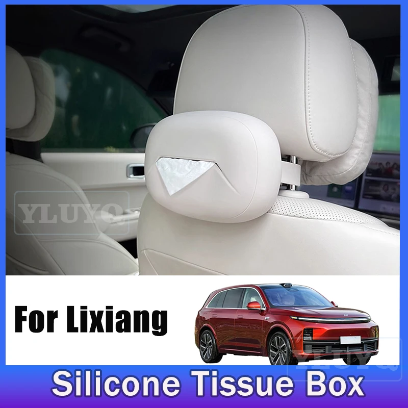 

For Lixiang L7 L8 L9, Car Tissue Box Silicone Tissue Holder, Hanging Non-Slip Storage, Car Interior Accessories