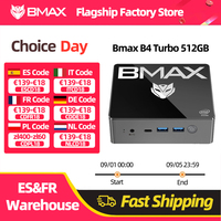 BMAX B4 Turbo Mini PC Windows 11 PC Intel N150 16GB 512GB SSD 2*HDMI 1*Type-C Supports 4K@60Hz 1000MHz Intel Graphics