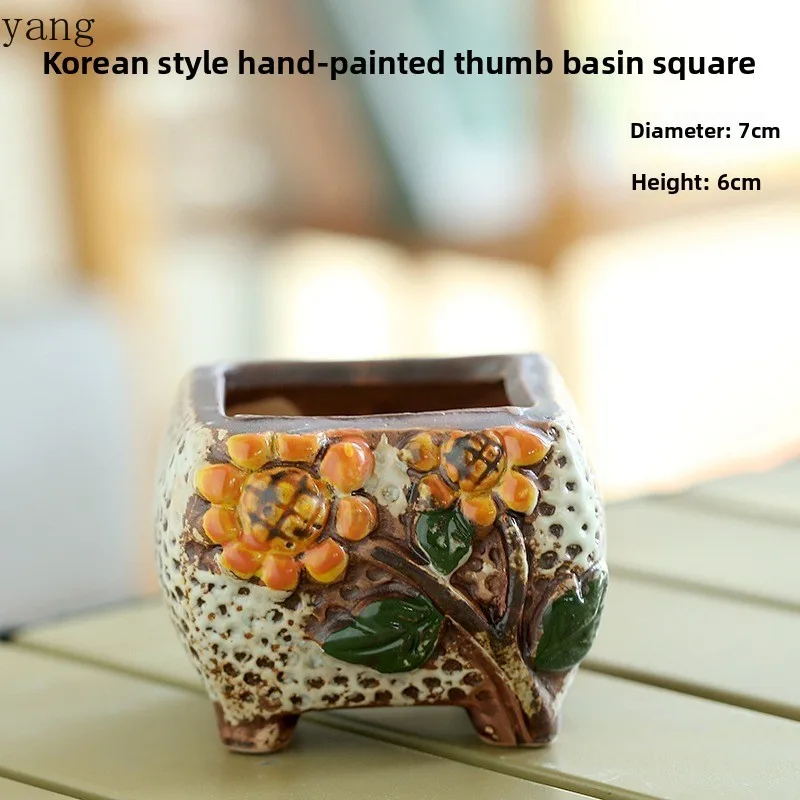 LMM hand-painted succulent pot art new hand-painted succulent pot medium