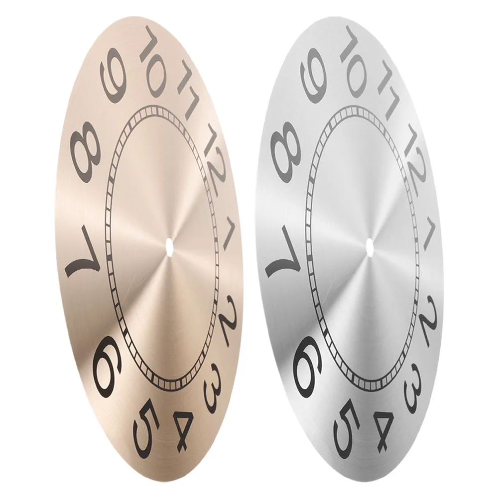 

2Pcs Aluminum Clock Face for DIY Wall Clock Repair Round Dial Replacement Parts Suitable Indoor Outdoor Use Craft Projects
