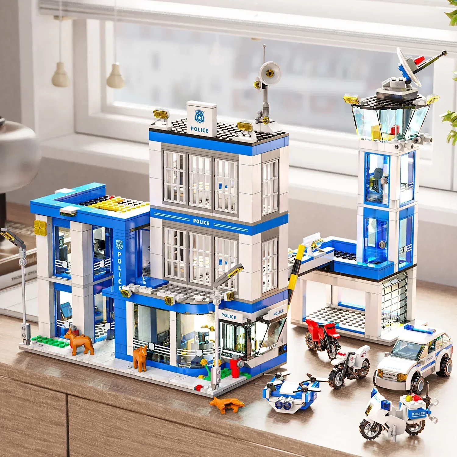 

City Police Station Building Sets, City Police Sets Toy Building Bricks Kit, STEM Police Toys Birthday for Kids Boys Aged 6-12