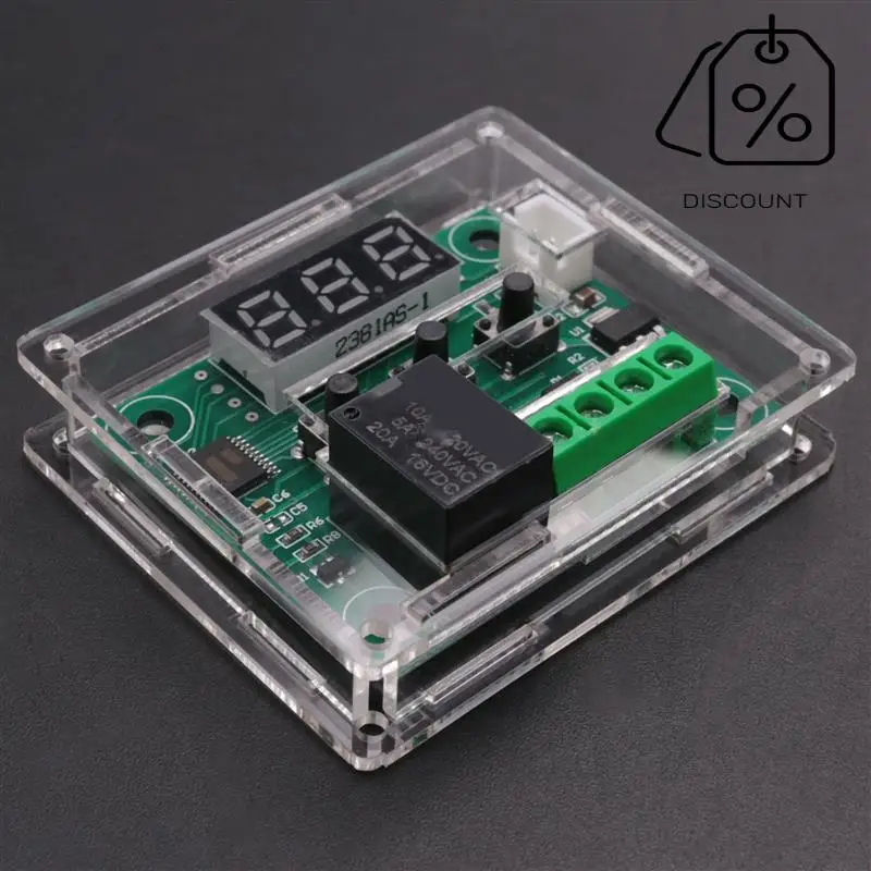 ABMF-4PCS W1209 Modulo regolatore di temperatura digitale DC Interruttore elettronico del modulo di controllo della temperatura della temperatura con custodia in acrilico