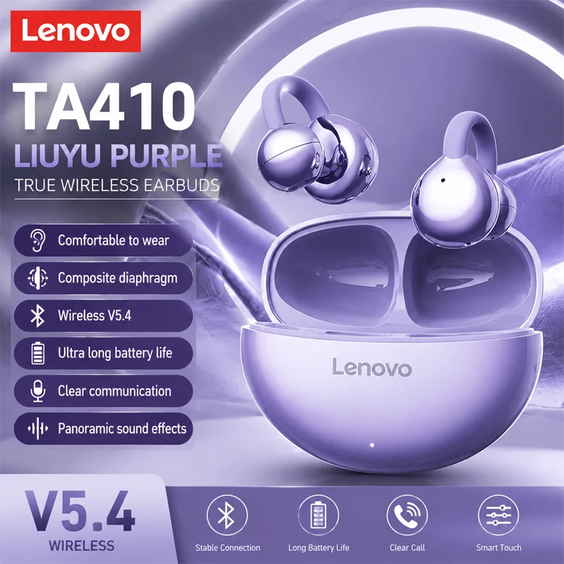 Lenovo TA410 Wireless Bluetooth 5.3 Earphones Low Latency Dual Mode Music Gaming Earphone With Mic Earbuds Sports In-Ear Headset