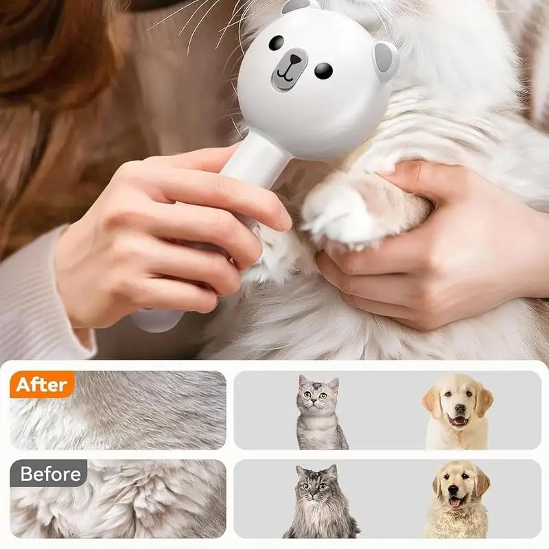 

Cat Steamy Brush Grooming Comb Cat Hair Brush Built-in Spray Steamer Comfortable Pet Comb Hair Removal Tool For Removing Tangles