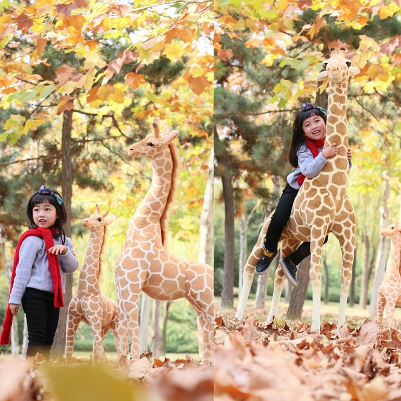 [Divertido] simulación de jirafa más grande de 160cm, juguete de peluche, colección de muñecos de animales gigantes, accesorios de fotografía, decoración del hogar, regalo para niños