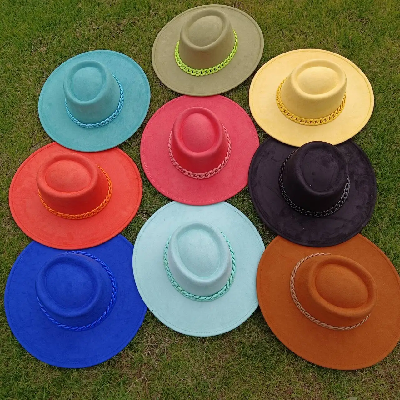 Women\'s hat Fedora hat 9.5cm new material acrylic accessory hat Nubuck leather men\'s hat Pork cake hat Sombrero hombre