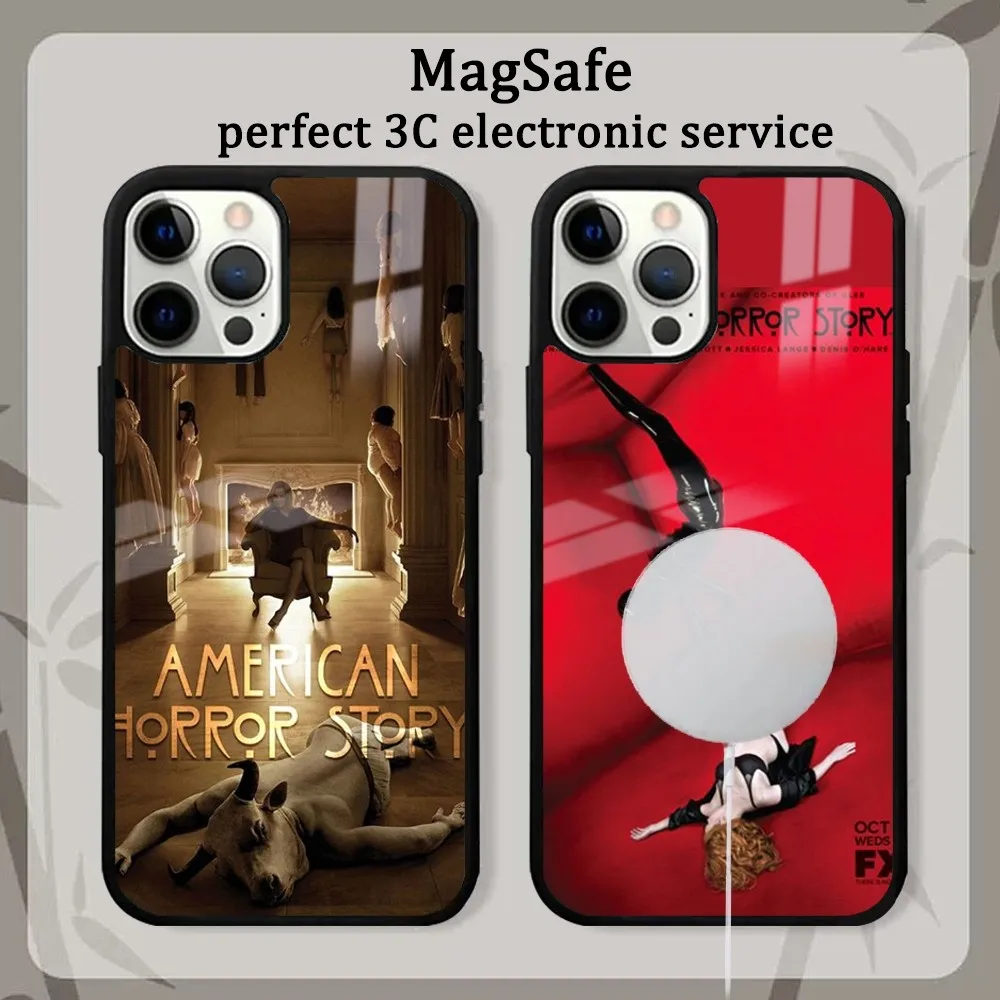 A-American H-Horror S-Story Phone Case For iPhone 16 15 14 13 12 11 Pro Max Plus Mini Magsafe Mirror Wireless Magnetic Cover