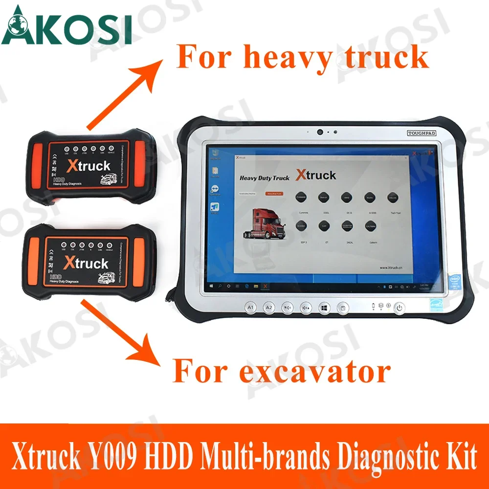 

Multiple brand construction Excavator Diesel heavy duty Xtruck Y009 HDD with FZ-G1 tablet machinery Truck diagnostic tools