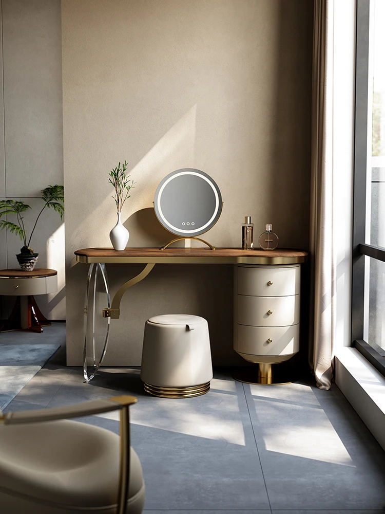 

Роскошный вертикальный высококачественный черный грецкий современный минималистичный столик для хранения в спальне со встроенным макияжем