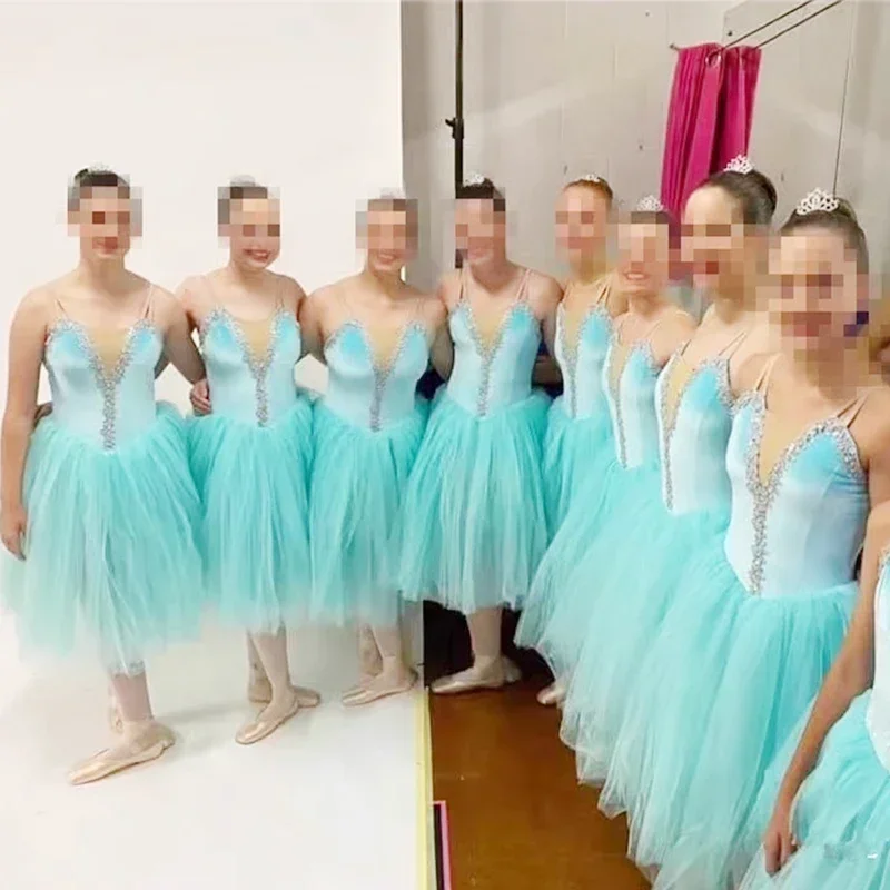 Vestido de baile de Ballet de Lago de los cisnes blancos para mujer adulta, trajes de baile de salón, tutú romántico, ropa de escenario, vestido de baile de fiesta