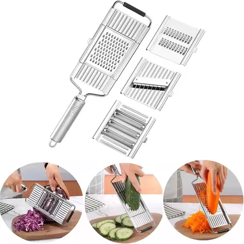 Shredder Cutter Stainless Steel Grater Portable Manual Vegetable Slicer Easy Clean Grater Multi Purpose Home Kitchen Tool